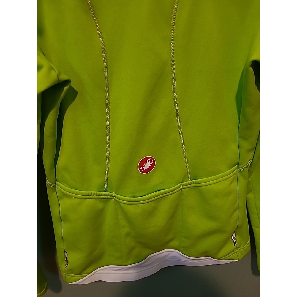 Castelli Women's Thermal Cycling Full Zip Long Sleeve Jersey Size Large Green - Picture 7 of 8